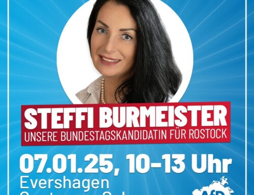 07.01.2025 von 10.00 – 13.00 Uhr Infostand in Evershagen