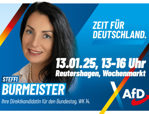 13.01.2025 Infostand in Reutershagen von 13.00 – 16.00 Uhr