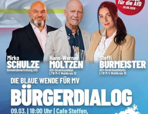 Bürgerdialog in Sanitz am 09.03.2026 ab 18.00 Uhr im „Cafe Steffen“