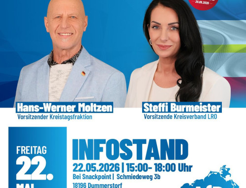 Infostand in Dummerstorf bei Snackpoint am 22.05.2026 ab 15.00-18.00 Uhr