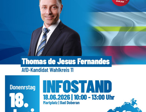 Infostand in Bad Doberan am 18. Juni um 10:00-13:00 Uhr auf dem Marktplatz