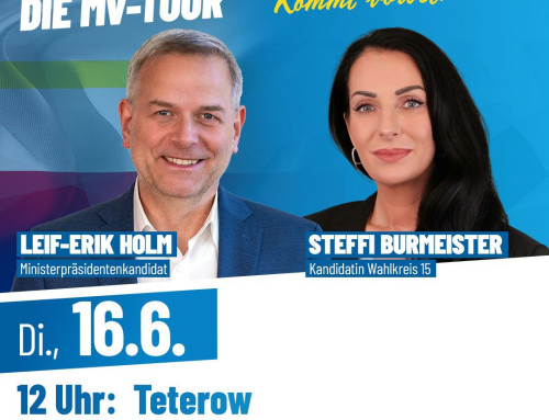 MV-Tour mit Leif-Erik Holm und Steffi Burmeister in Teterow und Laage