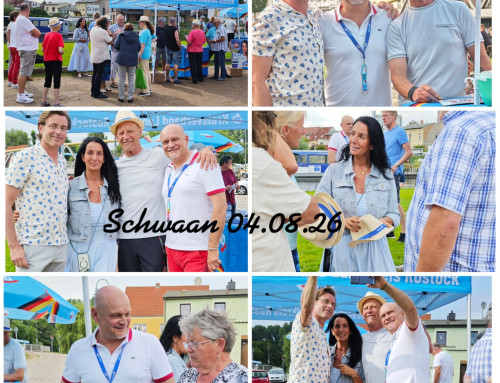 Nachruf auf einen unvergesslichen Infostand in Schwaan mit Enrico Komning und Steffi Burmeister